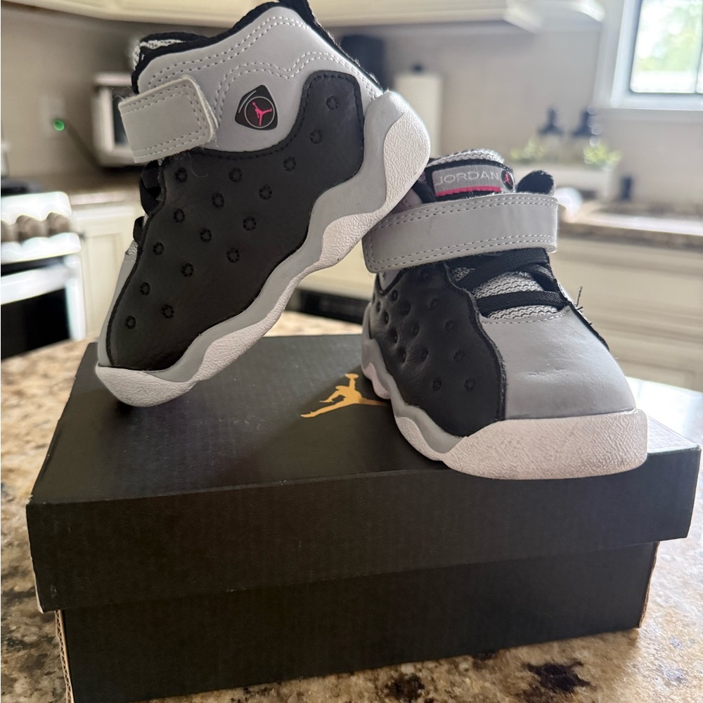 Jordan Toddler Girl Black Gray Pink Sneakers